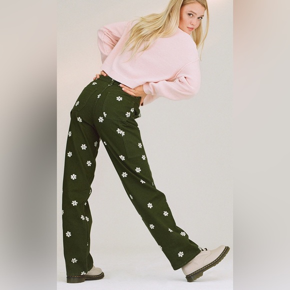 PacSun Stamped Floral Boyfriend Carpenter Pants - Picture 2 of 9